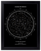 Estrellas de Colores, mapa estelar personalizado con marco negro