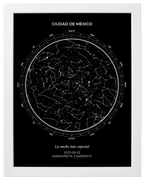 Estrellas de Colores, mapa estelar personalizado con marco blanco