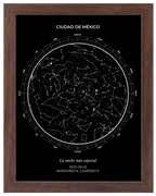 Estrellas de Colores, mapa estelar personalizado con marco nogal