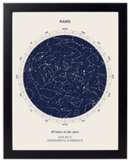 Cielo Dutono, mapa estelar personalizado con marco negro