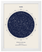 Cielo Dutono, mapa estelar personalizado con marco blanco