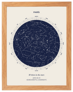 Cielo Dutono, mapa estelar personalizado con marco haya