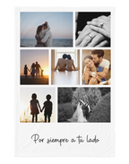 Collage 7, cobija personalizada con 7 fotos y frase