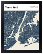 Portada de Ciudad, mapa de ciudad estilo revista con marco negro