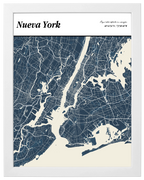 Portada de Ciudad, mapa de ciudad estilo revista con marco blanco