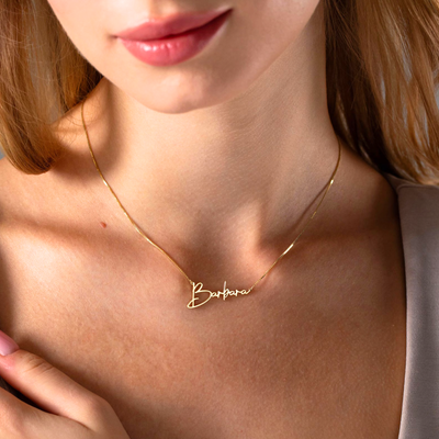 Collar Personalizado con Nombre Plata S925 y Cadena Tipo Box