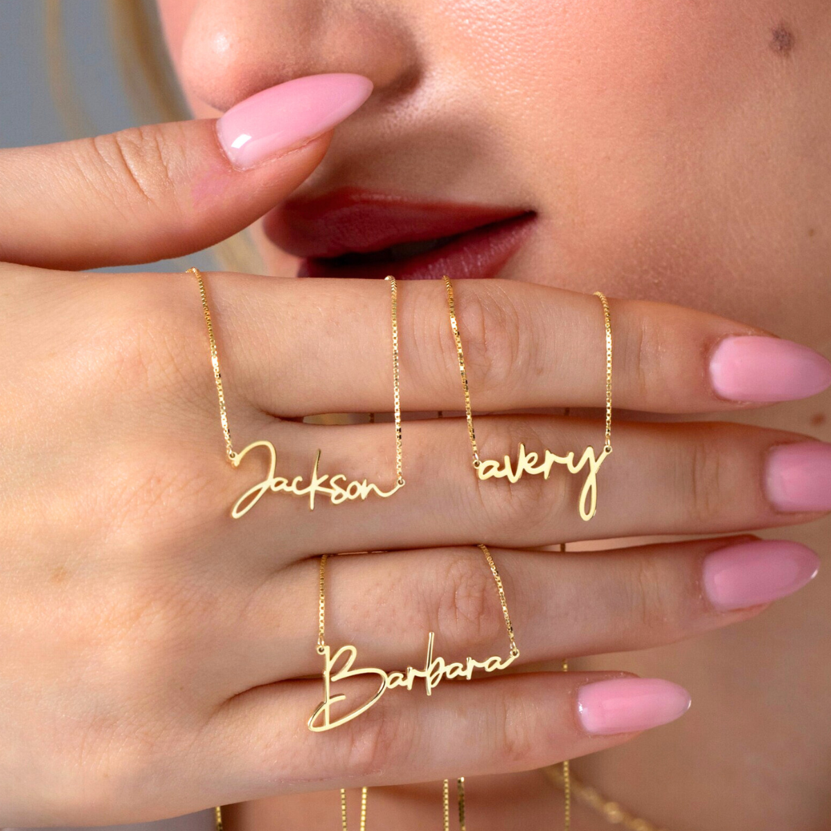 Collar Personalizado con Nombre Plata S925 y Cadena Tipo Box