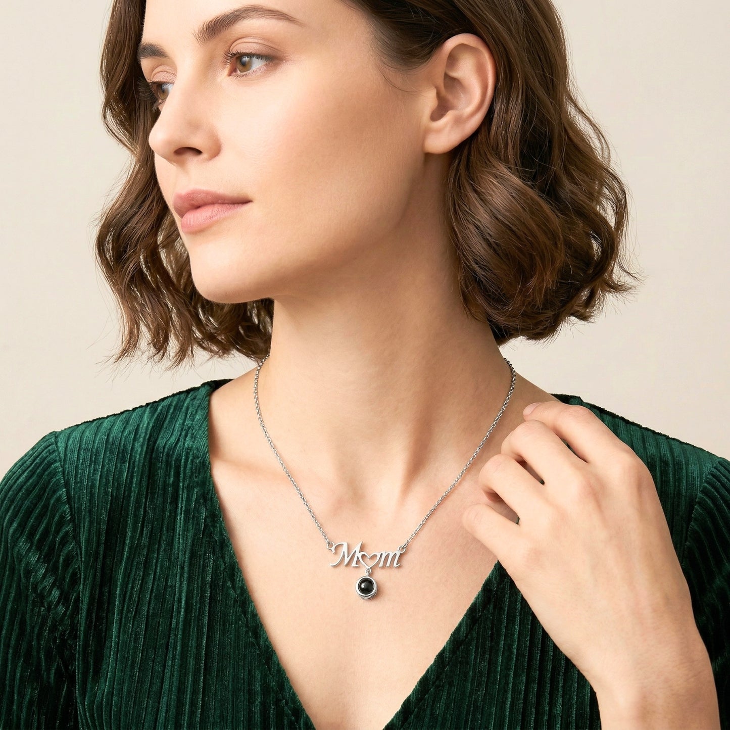 Collar Personalizado de Proyección en Forma de Corazón para Mamá