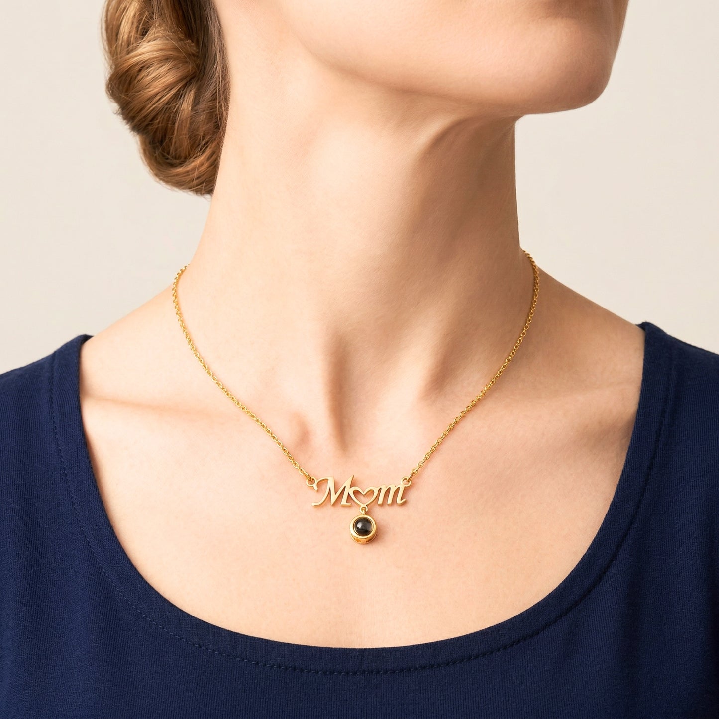 Collar Personalizado de Proyección en Forma de Corazón para Mamá