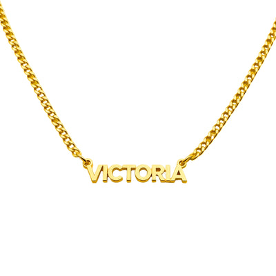 Collar Personalizado con Nombre Chapa de Oro 18K