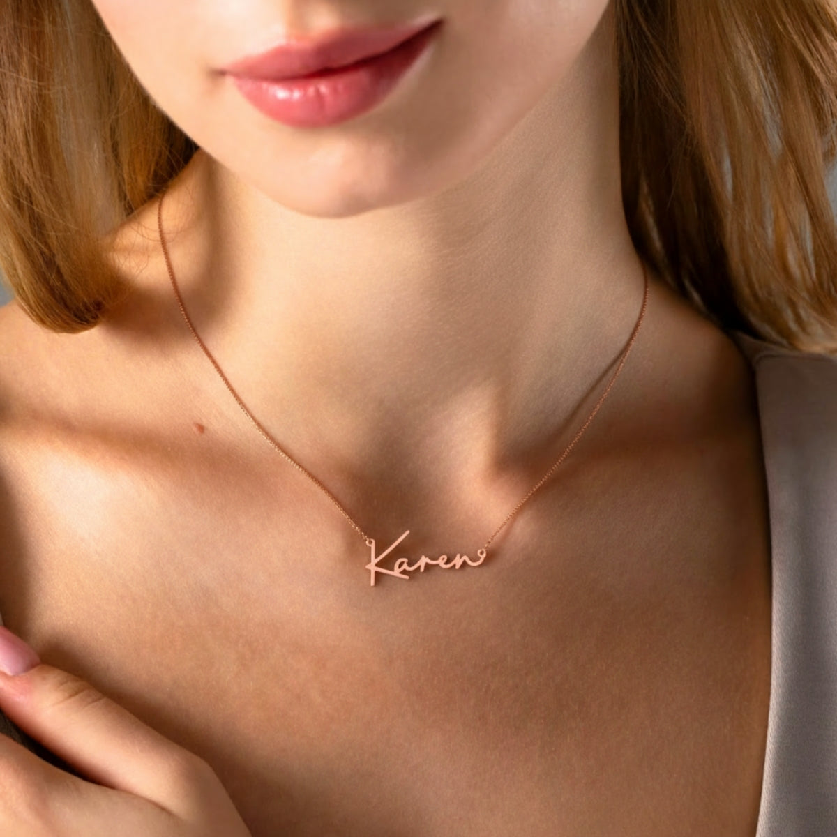 Collar Personalizado con Nombre Plata S925 y Cadena Tipo Box