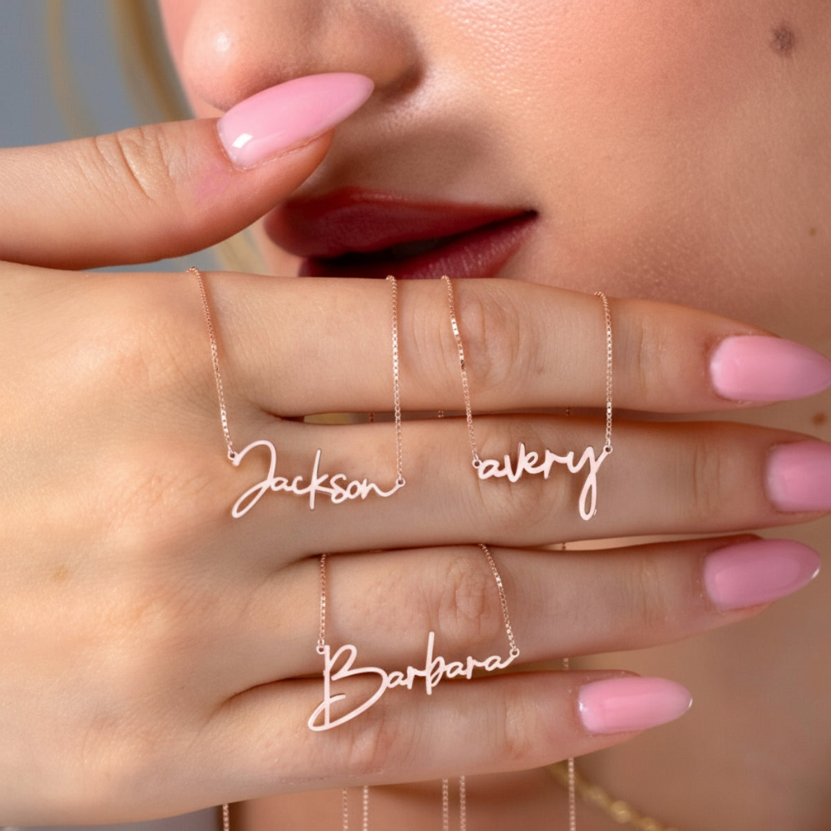 Collar Personalizado con Nombre Plata S925 y Cadena Tipo Box