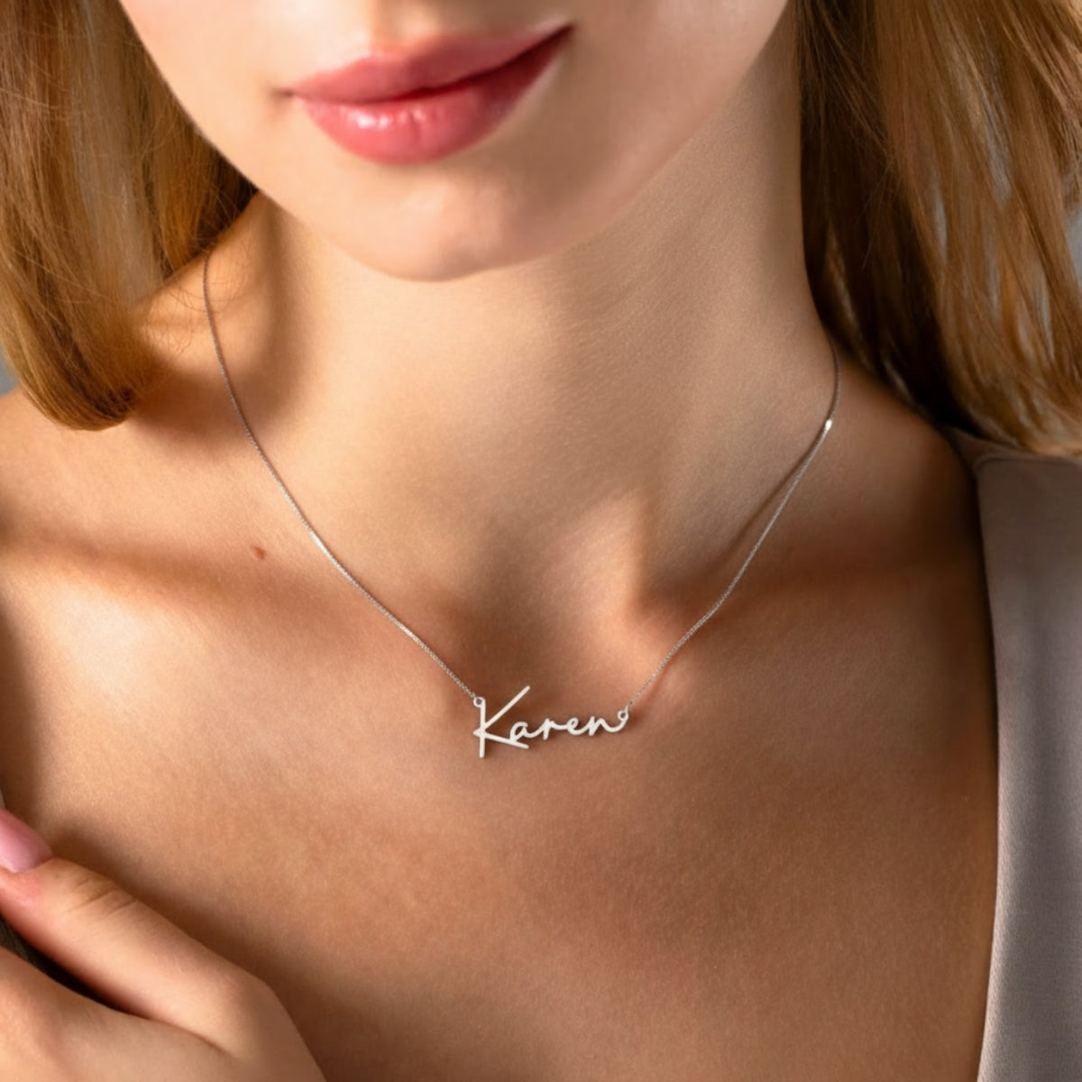 Collar Personalizado con Nombre Plata S925 y Cadena Tipo Box