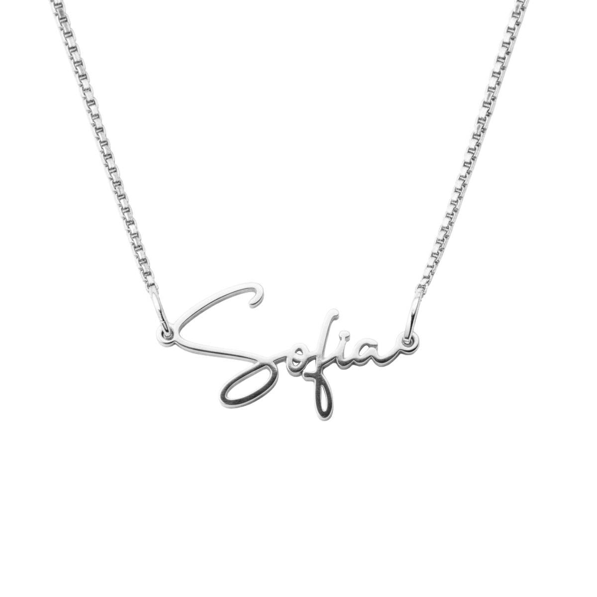 Collar Personalizado con Nombre Plata S925 y Cadena Tipo Box