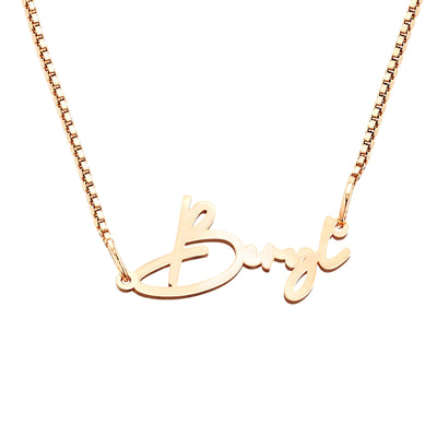 Collar Personalizado con Nombre Plata S925 y Cadena Tipo Box
