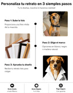 Retrato de Mascota Personalizado Estilo Chic con Gafas Enmarcado
