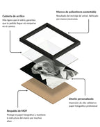 Retrato de Mascota Personalizado Estilo Chic con Gafas Enmarcado