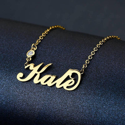 Collar Personalizado con Nombre y Piedra de Nacimiento