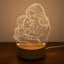 Lámpara de Acrílicio 3D Personalizada con Foto y Base de Madera