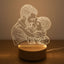 Lámpara de Acrílicio 3D Personalizada con Foto y Base de Madera