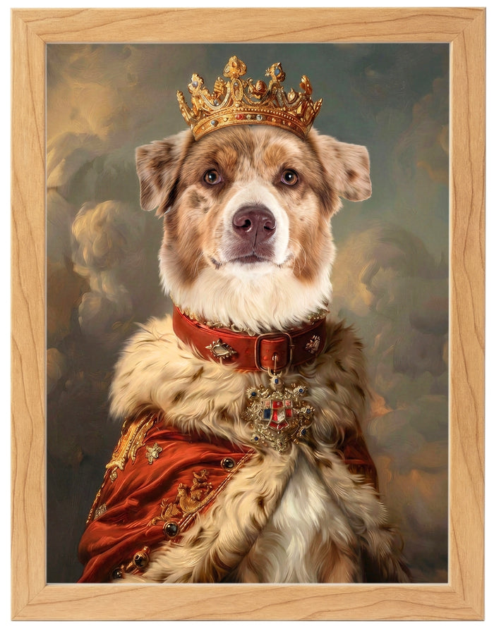 Retrato Personalizado de Mascota Estilo Realeza – Cuadro Enmarcado