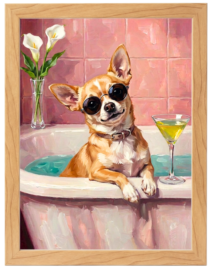 Cuadro Personalizado de Mascota – Edición Bath & Cocktail