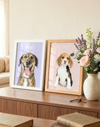 Retrato Personalizado de Mascota en Estilo Acuarela con Marco