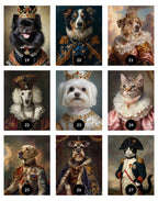 Retrato Personalizado de Mascota Estilo Realeza – Cuadro Enmarcado