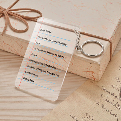 Llavero Acrílico Personalizado con Mensaje de Amor