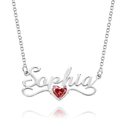 Collar Personalizado con Nombre y Piedra de Nacimiento