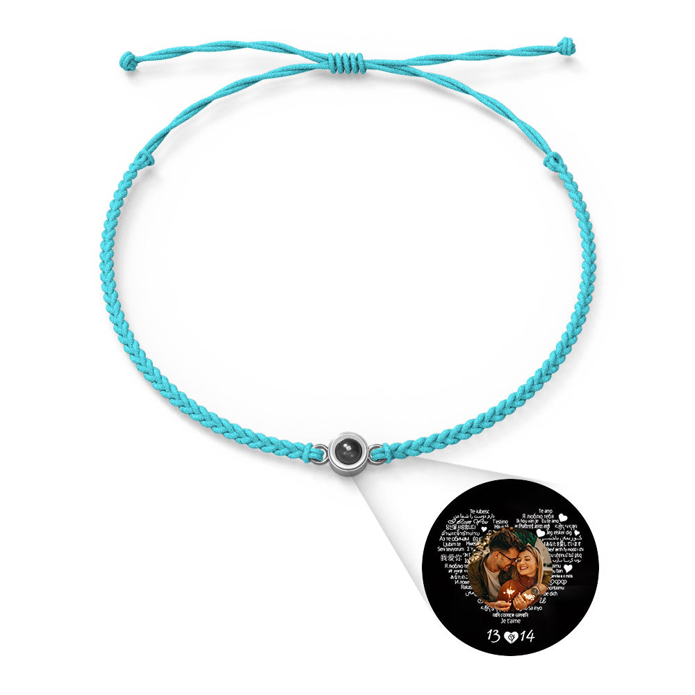 Pulsera de Proyección de Foto Personalizada — “Te Amo” en 100 Idiomas