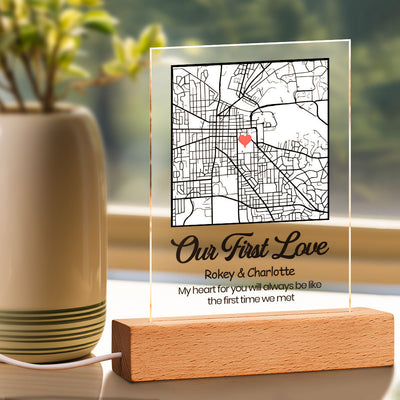 Lámpara de Acrílico con Mapa Personalizado
