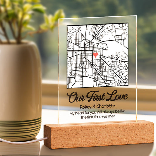 Lámpara de Acrílico con Mapa Personalizado