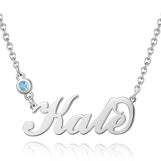 Collar Personalizado con Nombre y Piedra de Nacimiento