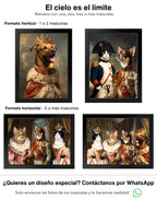 Retrato Personalizado de Mascota Estilo Realeza – Cuadro Enmarcado