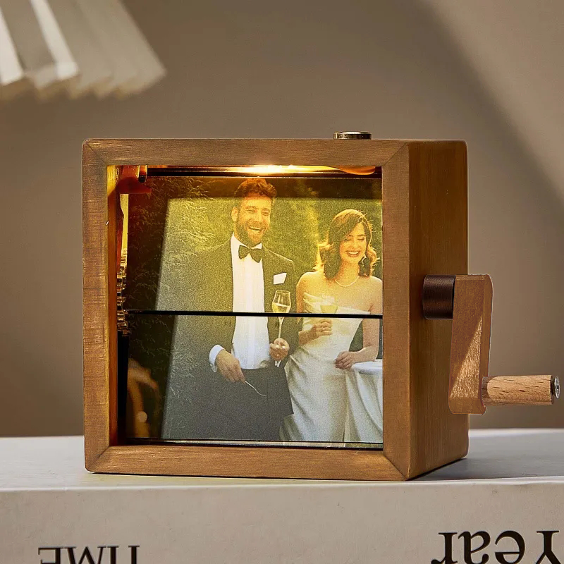 Caja de Recuerdos de Madera con Iluminación