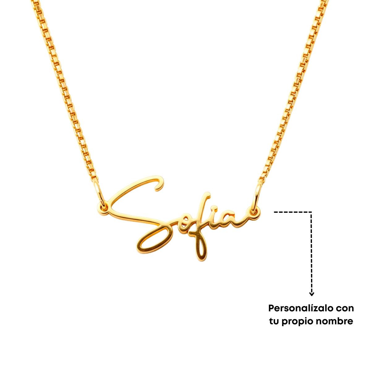 Collar Personalizado con Nombre Plata S925 y Cadena Tipo Box