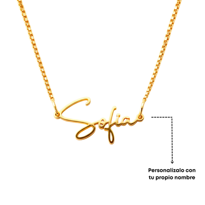 Collar Personalizado con Nombre Plata S925 y Cadena Tipo Box