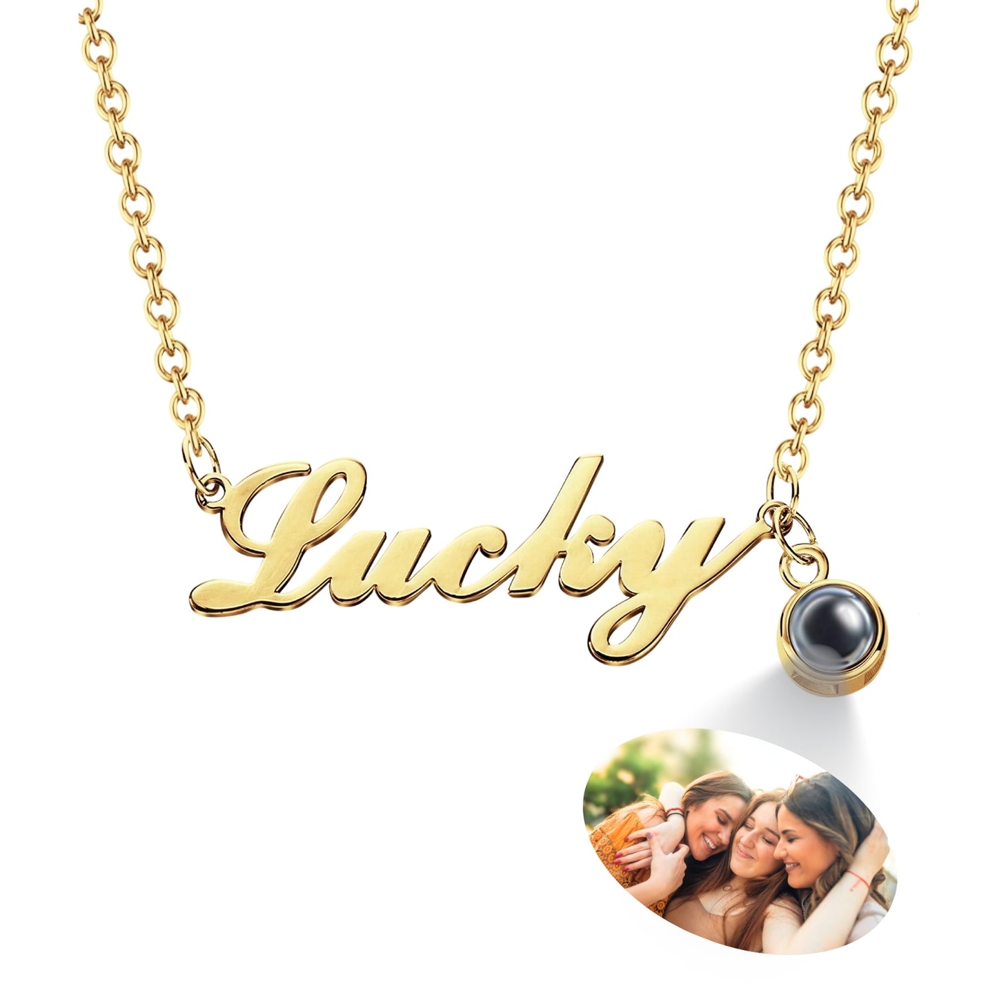 Collar Personalizado con Nombre y Proyección de Foto