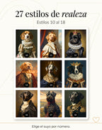 Estilos de realeza 10 al 18 para la frazada con retrato de mascota: aristócratas, reyes y generales