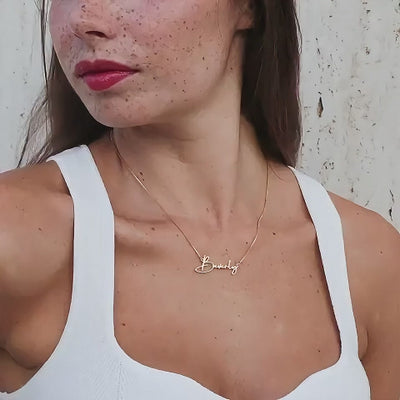 Collar Personalizado con Nombre Plata S925 y Cadena Tipo Box