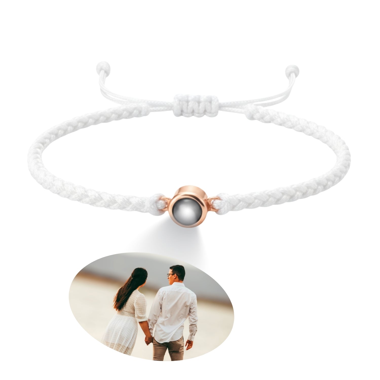 Pulsera de Proyección Trenzada con Foto Blanco y Negro