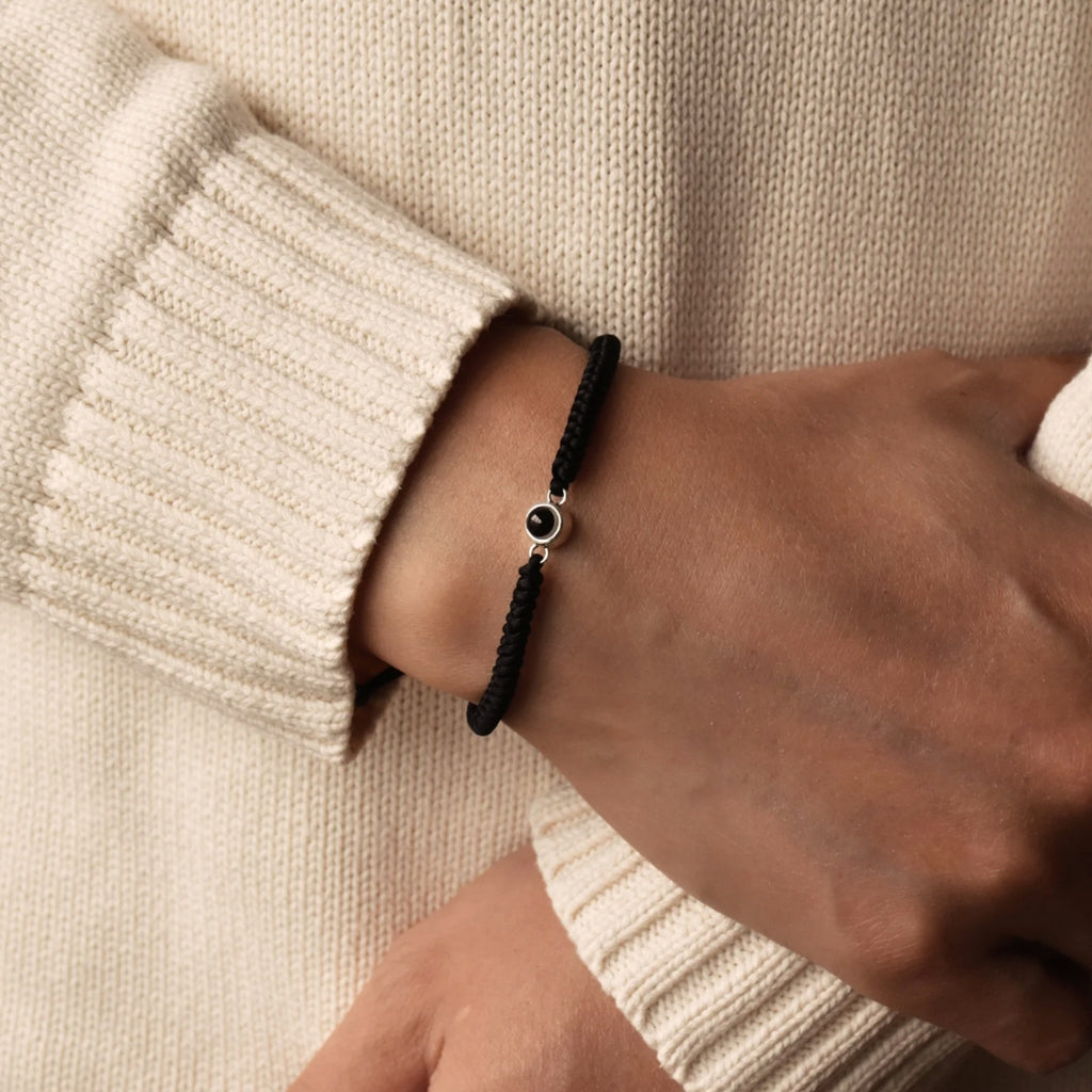 Pulsera de Proyección Trenzada con Foto Blanco y Negro
