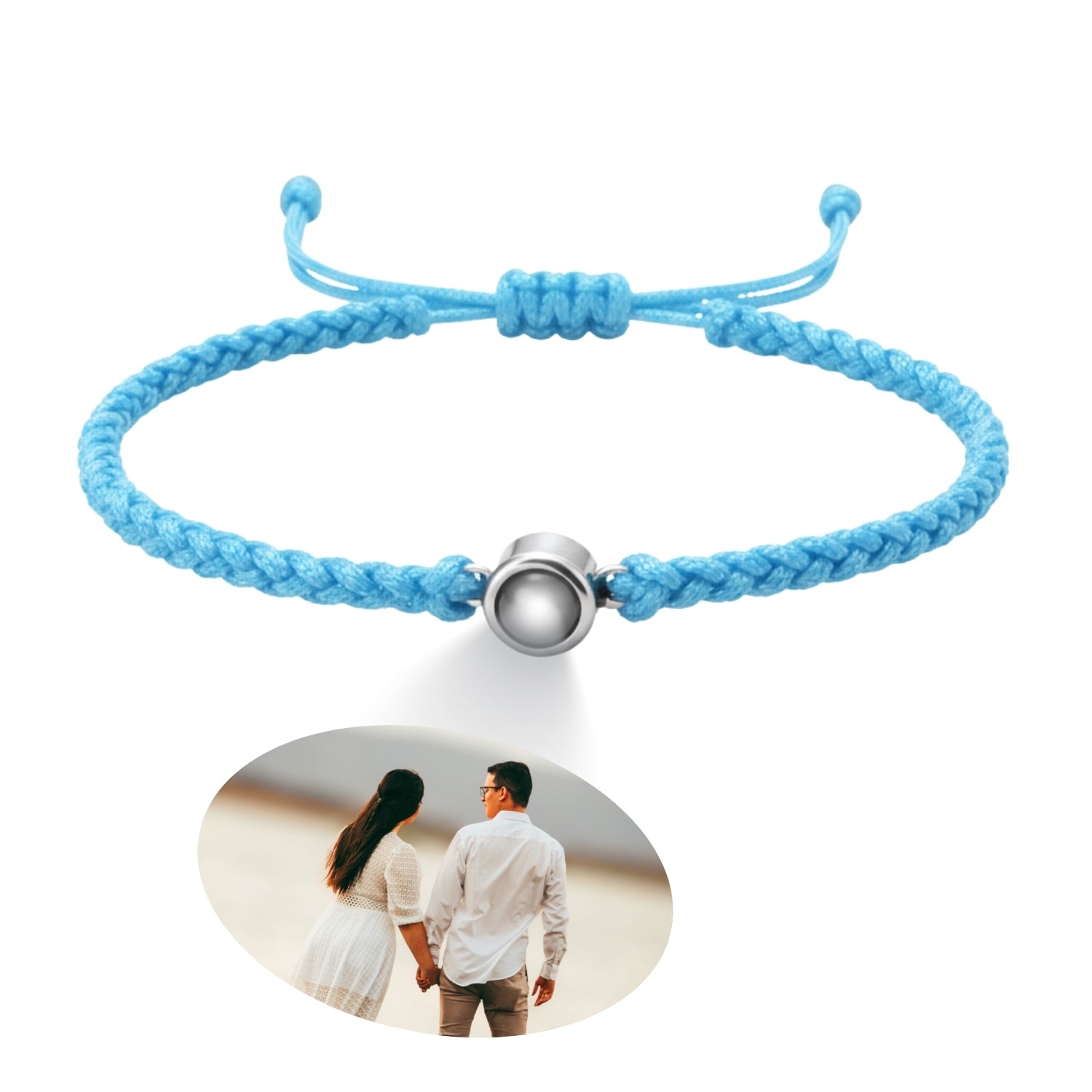 Pulsera de Proyección Trenzada con Foto Blanco y Negro