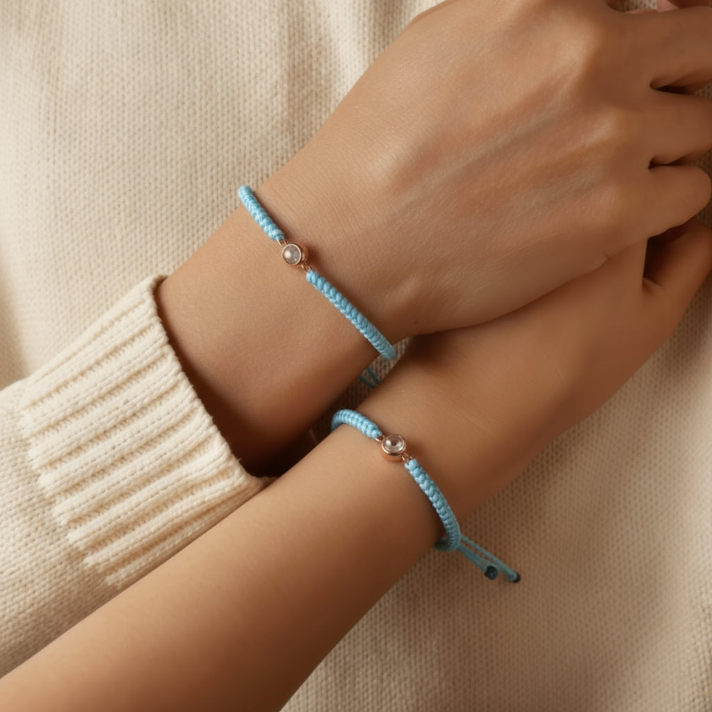Pulsera de Proyección Trenzada con Foto Blanco y Negro