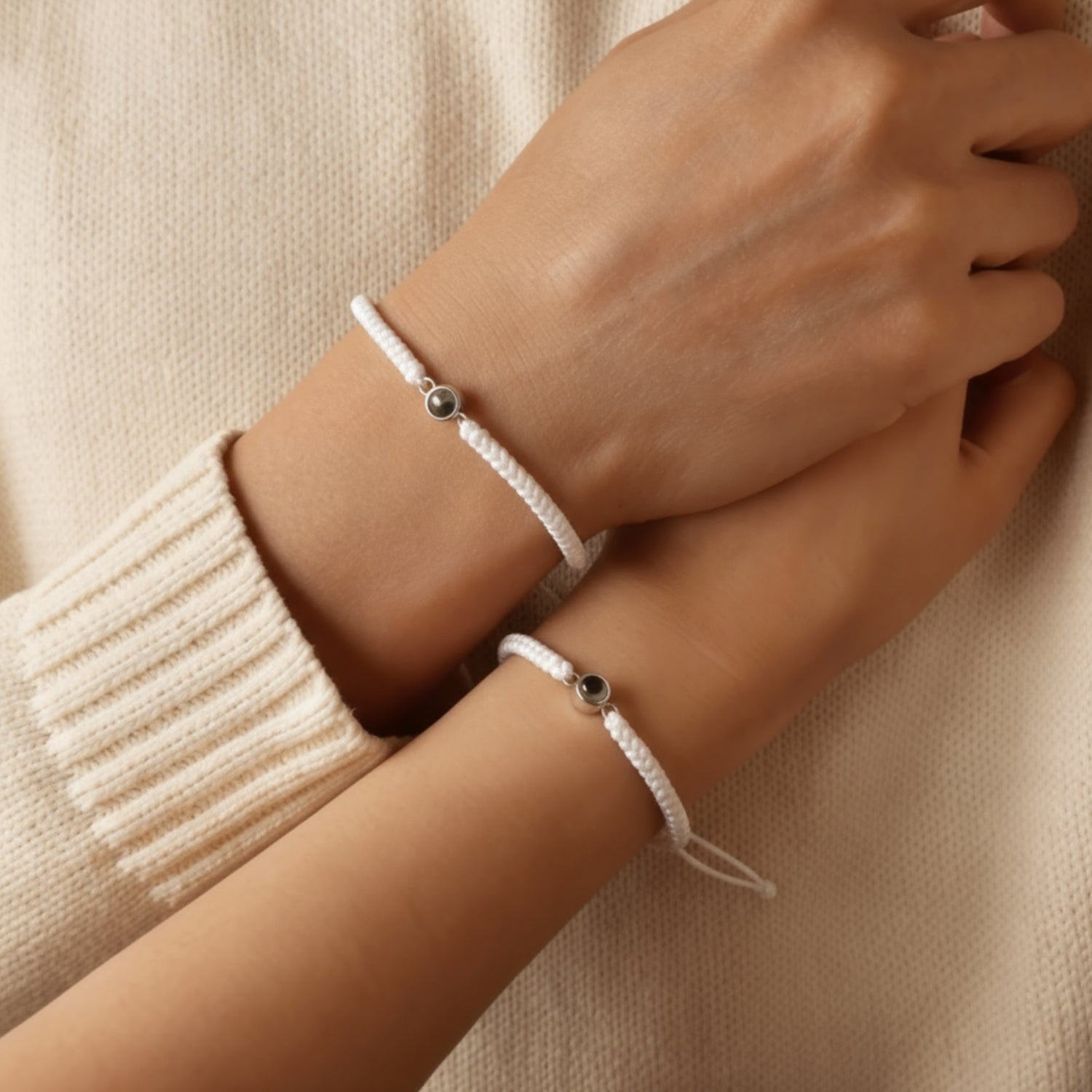 Pulsera de Proyección Trenzada con Foto Blanco y Negro