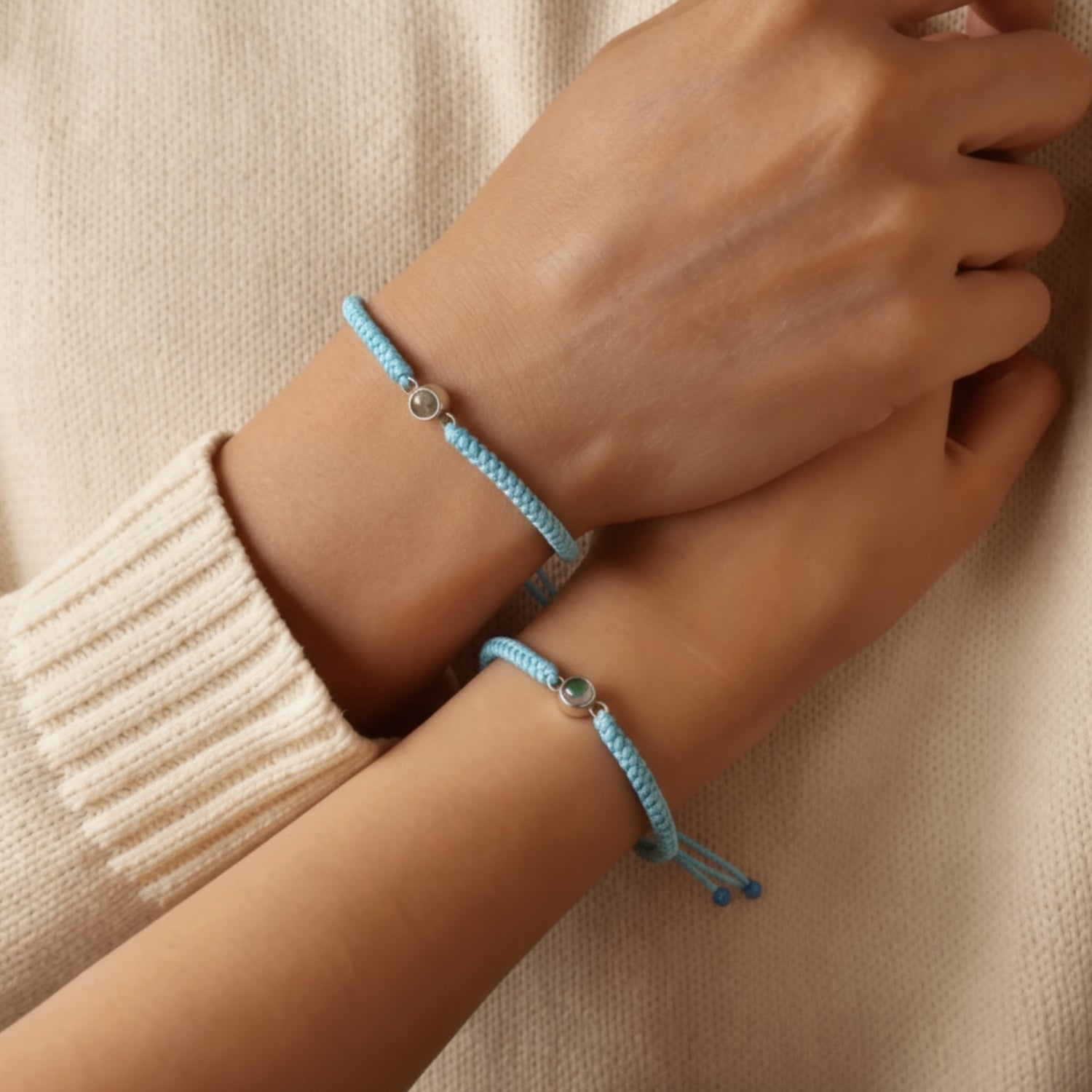 Pulsera de Proyección Trenzada con Foto Blanco y Negro