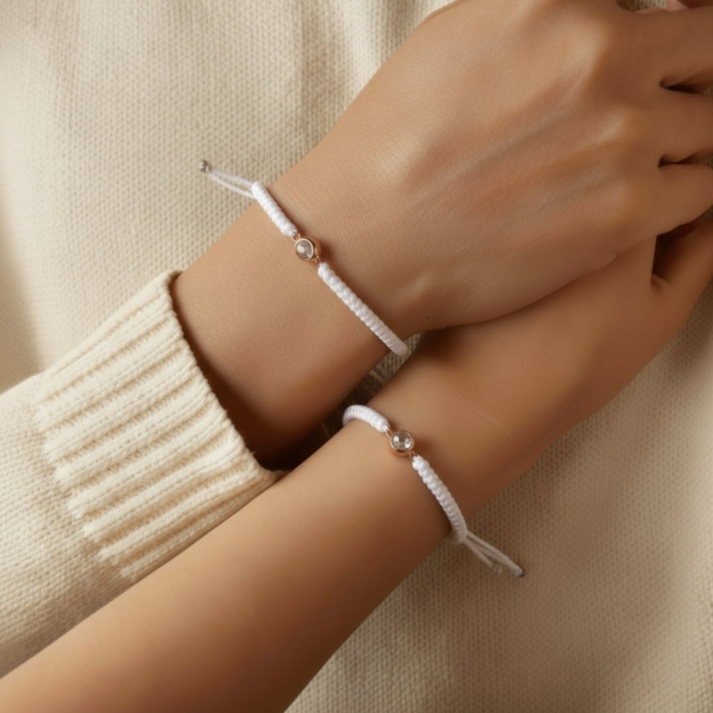 Pulsera de Proyección Trenzada con Foto Blanco y Negro