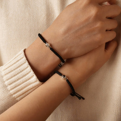 Pulsera de Proyección Trenzada con Foto Blanco y Negro