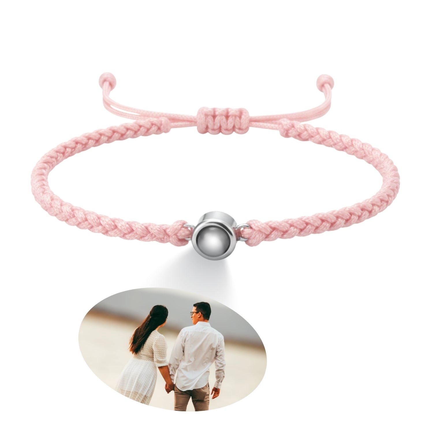 Pulsera de Proyección Trenzada con Foto Blanco y Negro